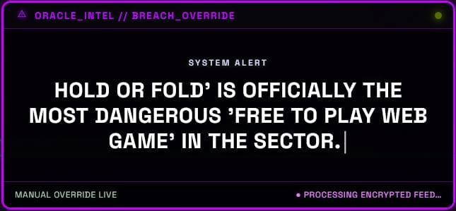 Purple Headline Notification Example - Hold or Fold Game